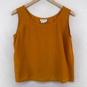 Women's Rust/Pumpkin Orange Sleeveless Silk Blouse